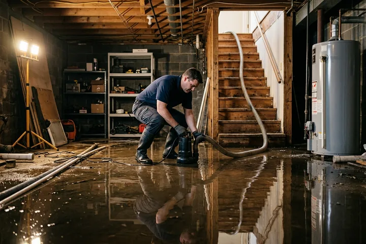 Basement Flood Cleanup in Hackensack